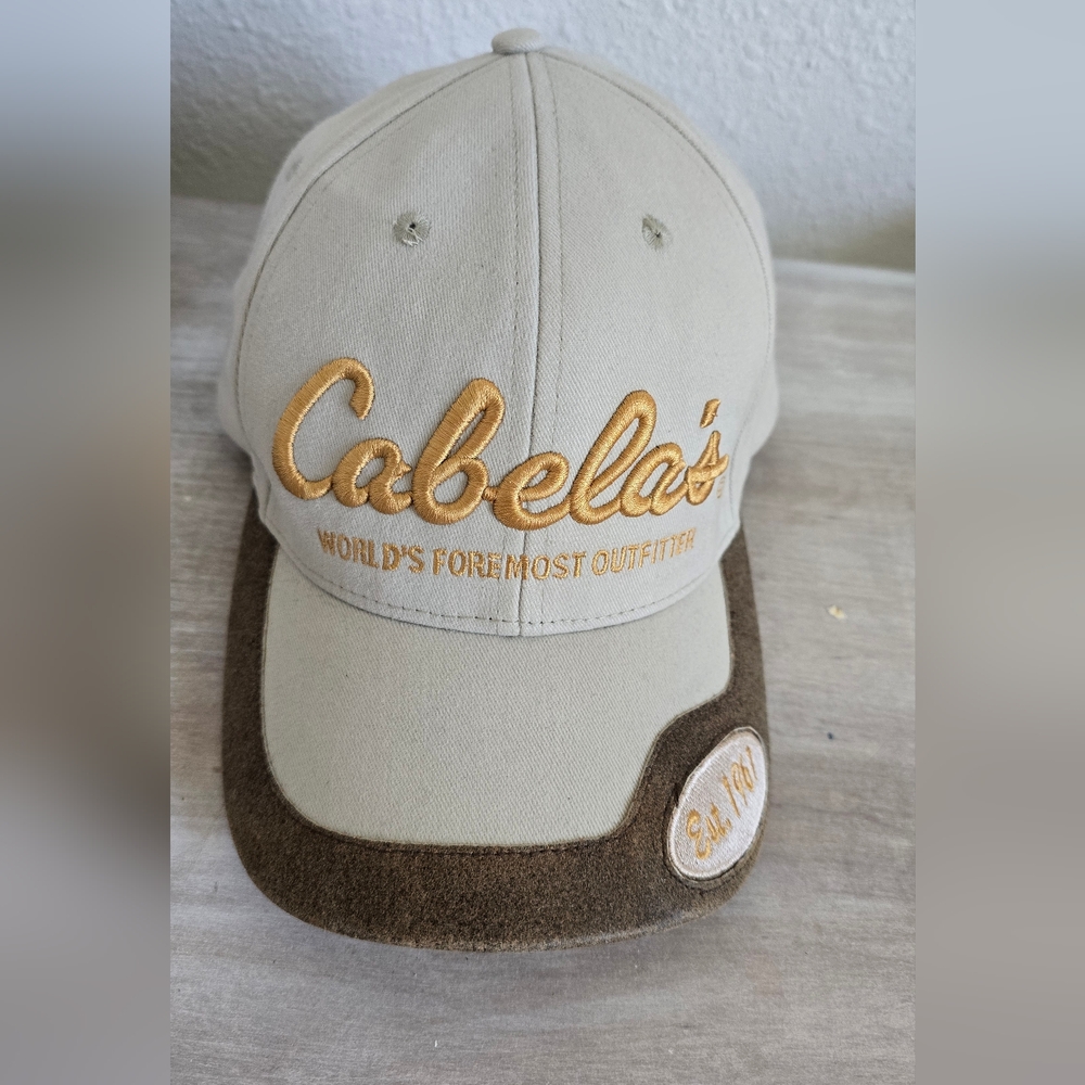 Cabela's Embroidered Tan and Brown Cap/Hat